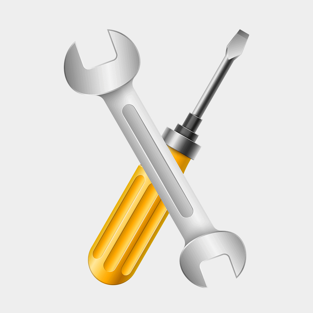 Screwdriver and Wrench Crossed